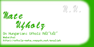 mate ufholz business card